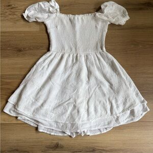 White Eyelet Puff Sleeve Dress